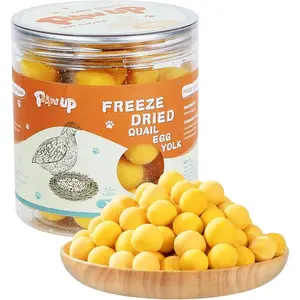 PAWUP Freeze Dried Quail Egg Yolk Pet Treats, Freeze-Dried Pet Food for Dogs, Cats, Pure Fresh Ingredient, 4.2 oz, Rawhide Free, Gluten&Grain Free