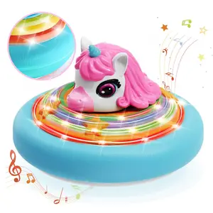 Unicorn Floating Soccer Ball with LED Lights and Music, Soft Foam Bumper, Suitable for Kids over 3 Years, Indoor Game, Birthday Gift