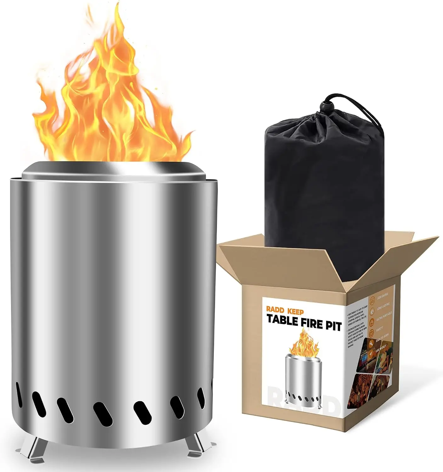 6 Inch Smokeless Portable Tabletop Fire Pit for Home Improvement, Garden Supplies, Patio Use