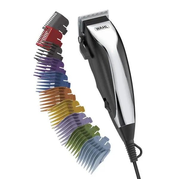 Wahl Home Haircutting Corded Clipper Kit with Adjustable Taper Lever,and 10 Color Coded Guards for Easy Clipping & Trimming - Model 79722