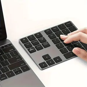 USB-C Charging 34-Key Bluetooth Numeric Keypad with Smart Recognition System, Wireless Numeric Keypad Compatible with MAC OS Computer Keyboard