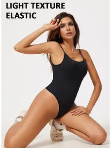 Women's Backless Thong Bodysuit, High Elasticity Waist Cincher, Body Shaper with Strong Compression, Open Crotch Design, Slimming Underwear
