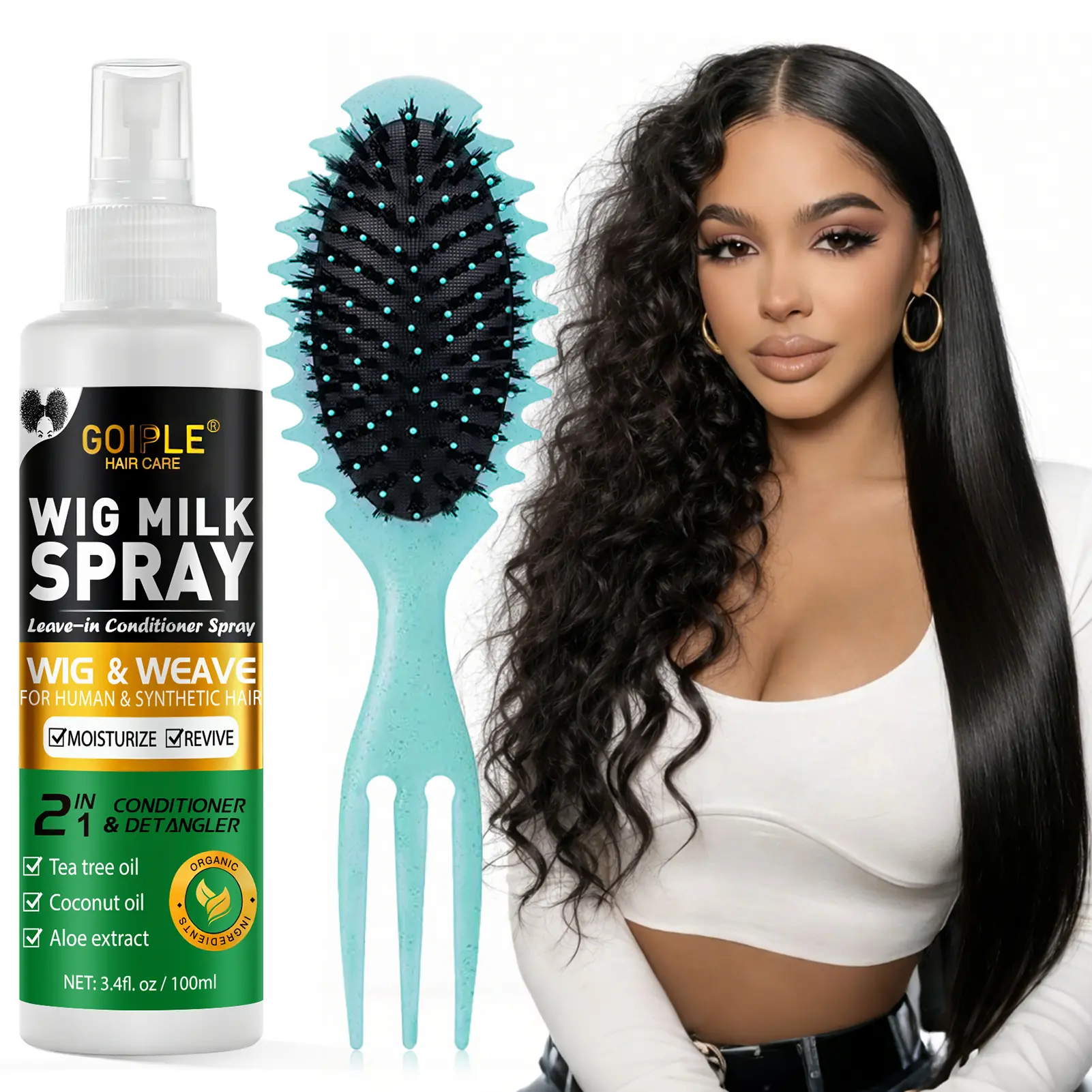 wig milk spray with brush