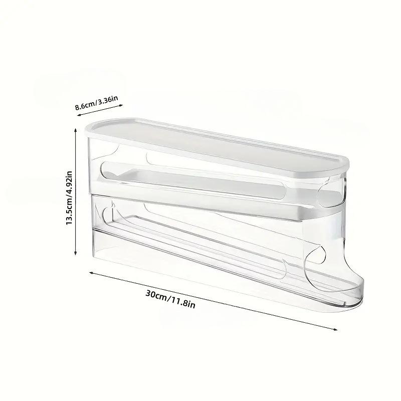 Egg Holder ,Egg Dispenser for Refrigerator, AutomaticRolling Storage Container for Countertop,Kitchen &Outdoor Use  (13.11"x3.15"x5.55")