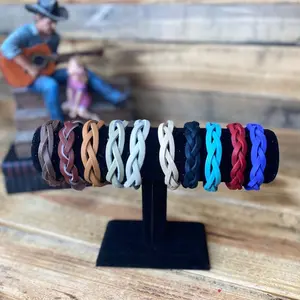 Handmade Leather Mystery Braid Bracelet - womens leather bracelet - mens leather bracelet - Essential Oil Diffuser Bracelet - western - 3 strand bracelet - boho bracelet - minimalist bracelet - leather cuff - braided bracelet - western bracelet