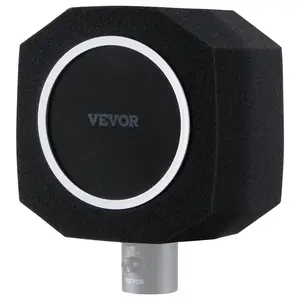VEVOR Microphone Isolation Sphere, Dense Acoustic Foam, Wind Noise Shield featuring a Two-Layer Pop Filter, Fits Microphones 1.57 to 2.36 inches, Vocal Booth for Echo Minimization Accessories Metal