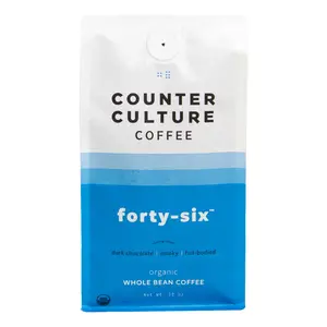 Counter Culture Coffee Forty-Six Blend Organic Whole Bean Coffee Dark Chocolate Smoky Full Bodied US Origin 12 oz