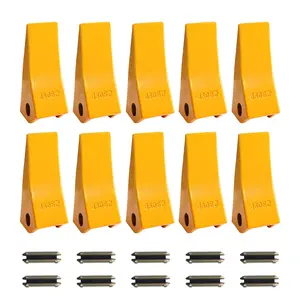 fathersdaygift VEVOR Excavator Bucket Teeth with Pins, 10 Pack 5.79 in Bucket Tooth Set Compatible with 23 230 Series Excavators, Heavy Duty Bolt on Digging Buckets Teeth for Skid Steer Mini Excavators