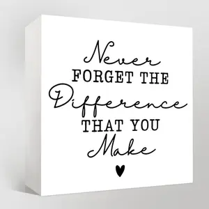 Never Forget The Difference You Make Letter Pattern PVC Decoration, Romantic Anniversary Gift, Desktop Decor, Home Decor, Wedding Party Decoration, Ornaments