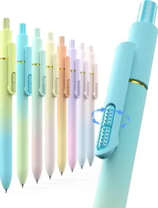 8 count Gel Pens, 0.7mm Black Ink, Medium Tip - Fast-Dry, No Bleed, Gradient Colors for Office & School