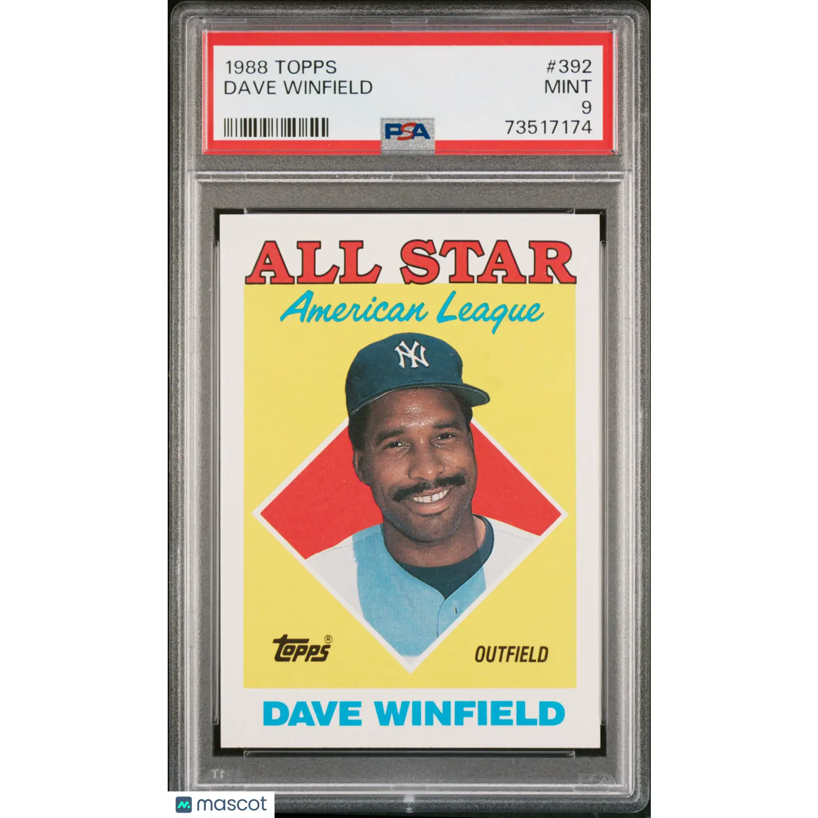 Dave Winfield PSA 1988 Topps Baseball #392 9 73517174