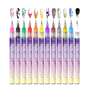 12 Color Nail Doodle Pen, Quick Drying Acrylic Paint Pen DIY Nail Art, Precision 3D Dot Stitching, Long Lasting Nail Polish Pen. Long lasting design nail care and polish. The best gift