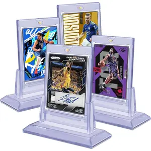 4PCS Magnetic Card Holders for Trading Cards, Card Protector Holders with Acrylic Stand Bases, Fit for MTG, Game Cards, Sports Cards, Football and Baseball Cards
