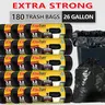 XTRA TUFF Heavy Duty Garbage Bags, 180-Count 26Gal Trash Bags, Puncture-Resistant, Leak-Proof, Ideal for Industrial and Home Use, Garbage Bag
