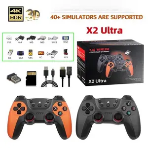 Retro game controller 64G/128G games, built-in emulator game console, dual wireless 2.4G controllers, PSP arcade HDMI output for TV, plug and play video game console, retro game machine, controller, 4K high-definition picture quality.