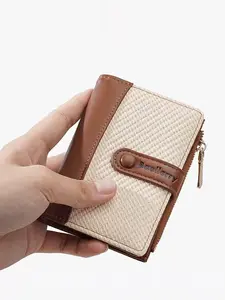 Women's Short Vertical Wallet, Vintage Fashion, Multiple Card Slots, Zippered Coin Pocket, Casual PU Material, All Seasons Use