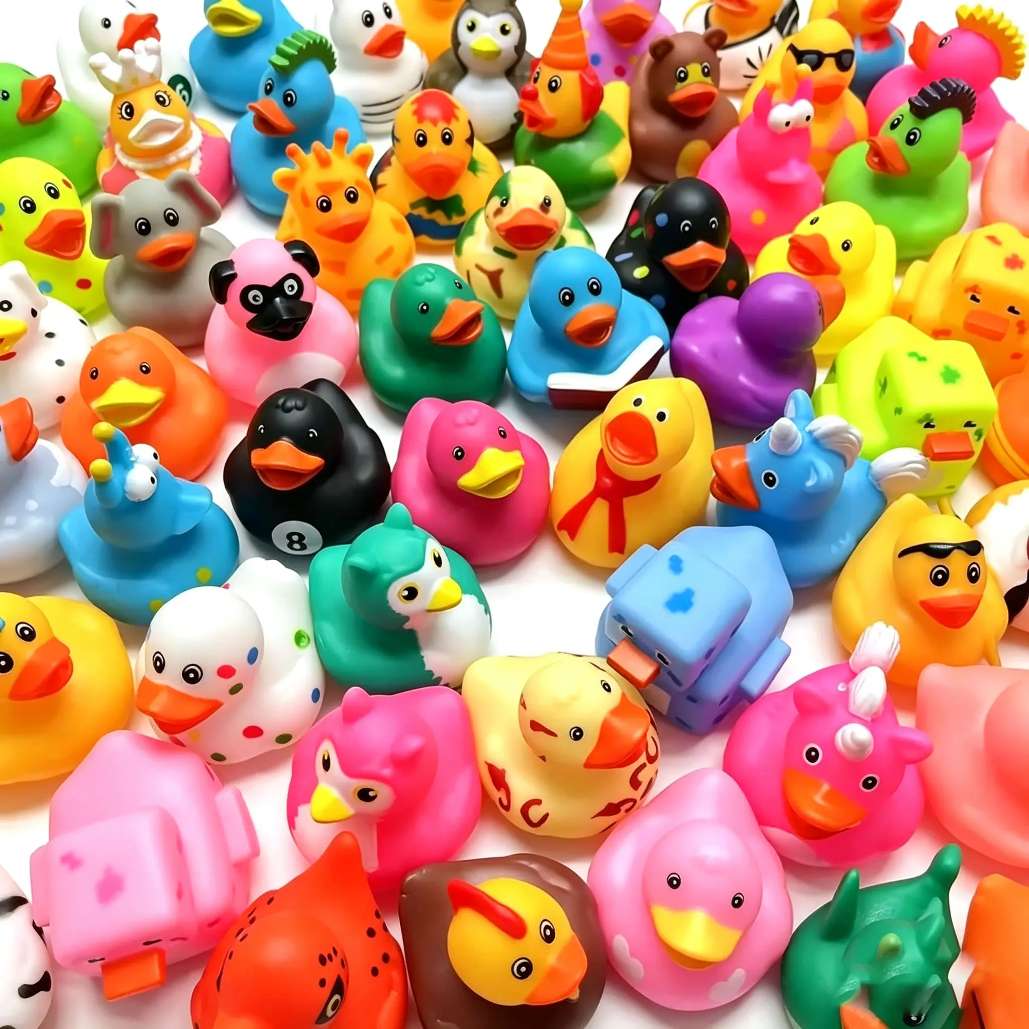 20 Pack Rubber Ducks in Bulk, Random Assortment Mini Rubber Duckies, Bulk Party Favors for Kids, Bath Toys for Toddler, Suitable for Cruise Ship & Jeeps Ducking