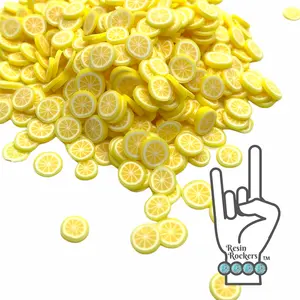 Lemon Slice Polymer Clay Pieces
