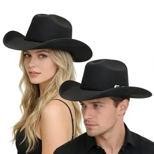 Unisex Wide-Brimmed Panama-Style Felt Hat — Fedora-Style All-Season Beach Sun Hat UPF Sun Protection