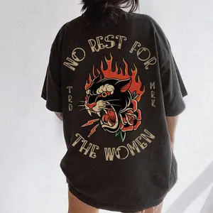 No Rest for Women Tee - Comfort Colors® Rad Feminist Shirt - Vintage Tattoo Style Girl Power - Women's Rights Activist