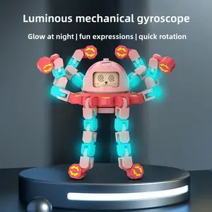 Luminous fidget spinner, DIY transformable robot, fun sensory toy, universal stress relief gadget for kids and adults, calming toy for autism, decompression spinning toy.Perfect birthday gifts, classroom prizes and party favors for people of all ages.