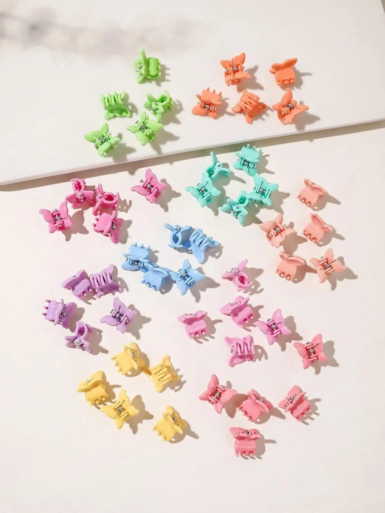 50pcs Colorful Butterfly Design Hair Claws, Sweet And Cute Mini Hair Clips, Bangs Fixed Decorative Hair Clips, Fashion Versatile Hair Accessories for