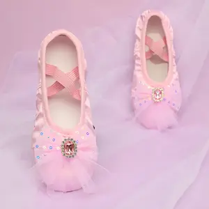 Girls' Dance Shoes Ballet Shoes Kids Girls' Gymnastics Shoes with Bowknot Stage Shoes