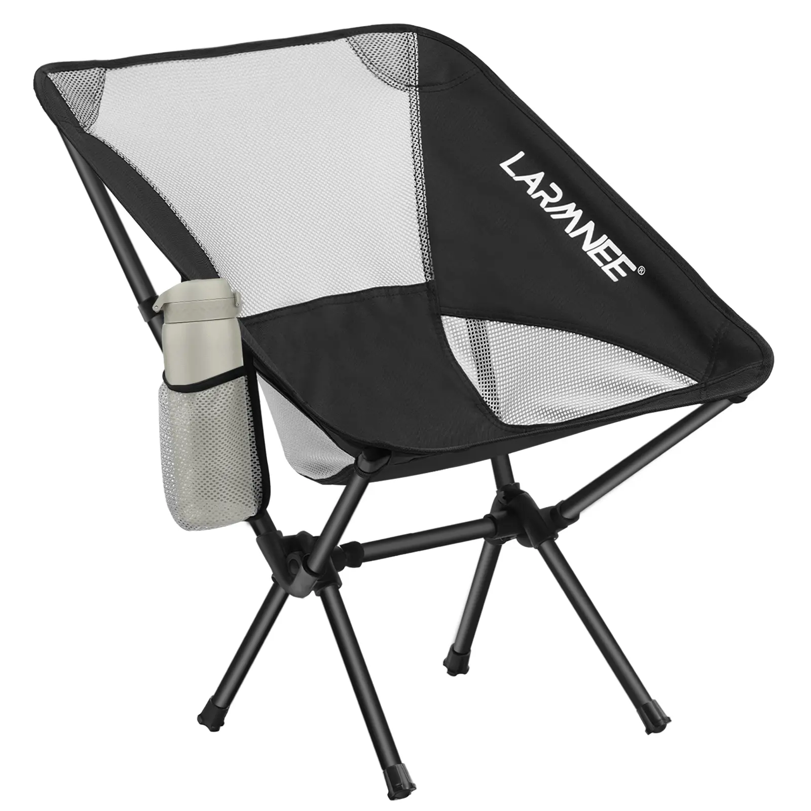 Camping Chair, Detachable Fishing Chair, Lightweight Outdoor Chair with Side Pockets, Metal Frame, Weight Capacity **kg, Includes Storage Bag, Suitable for Outdoor Camping, Picnics, Hiking, and Fishing, Black