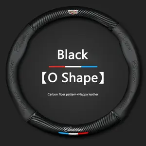 Car Anti-Slip Steering Wheel Cover Carbon Fiber Leather Anti-slip Booster Cover for Cadillac ATS BLS CT4 CT5 CT6 CTS ESCALADE EXT SLR SRX STS XT4 XT5 XT6 XTS Automotive Car Accessories