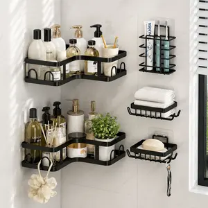 5PCS Bathroom Shelf Organizer Set – No Drill Wall & Countertop Storage, Space-Saving Multi-Functional Shelves for Toilet, Vanity, Toiletries, Makeup, Spa & Holiday Gift – Perfect for Home, Apartment & Dorm accessories