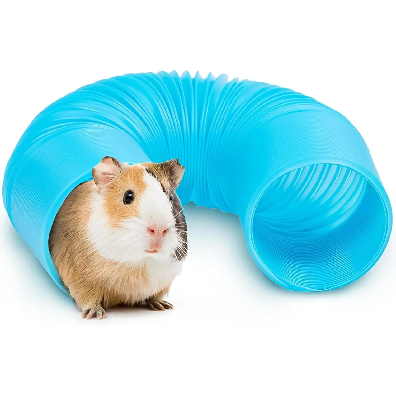 Guinea Pig Tunnels and Hamster Tubes - Fun Ferret Tunnels - Ideal Rat Cage Accessories - Collapsible Guinea Pig Toys for Boredom Relief - Blue