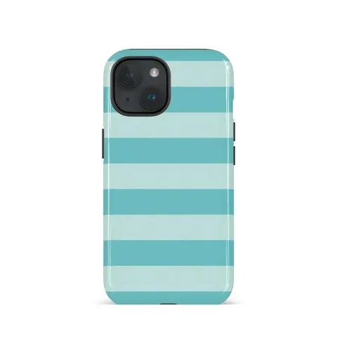 Fresh Green Stripes 2-in-1 Tough Glossy Smartphone Casing - Handheld Protection for iPhone 16 Pro Max, 15, 14, 12 mini, 7 Plus, XR Devices, Accessories, Cellphone