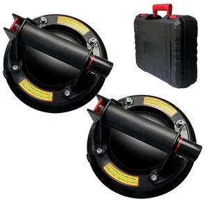 8 inch Glass Suction Cups 2 Pack Heavy Duty Vacuum Suction Cup to Lift Large Glass, Industrial Suction Cup Lifter for Window, Tile, 480 lbs Load Capacity, Air Pump