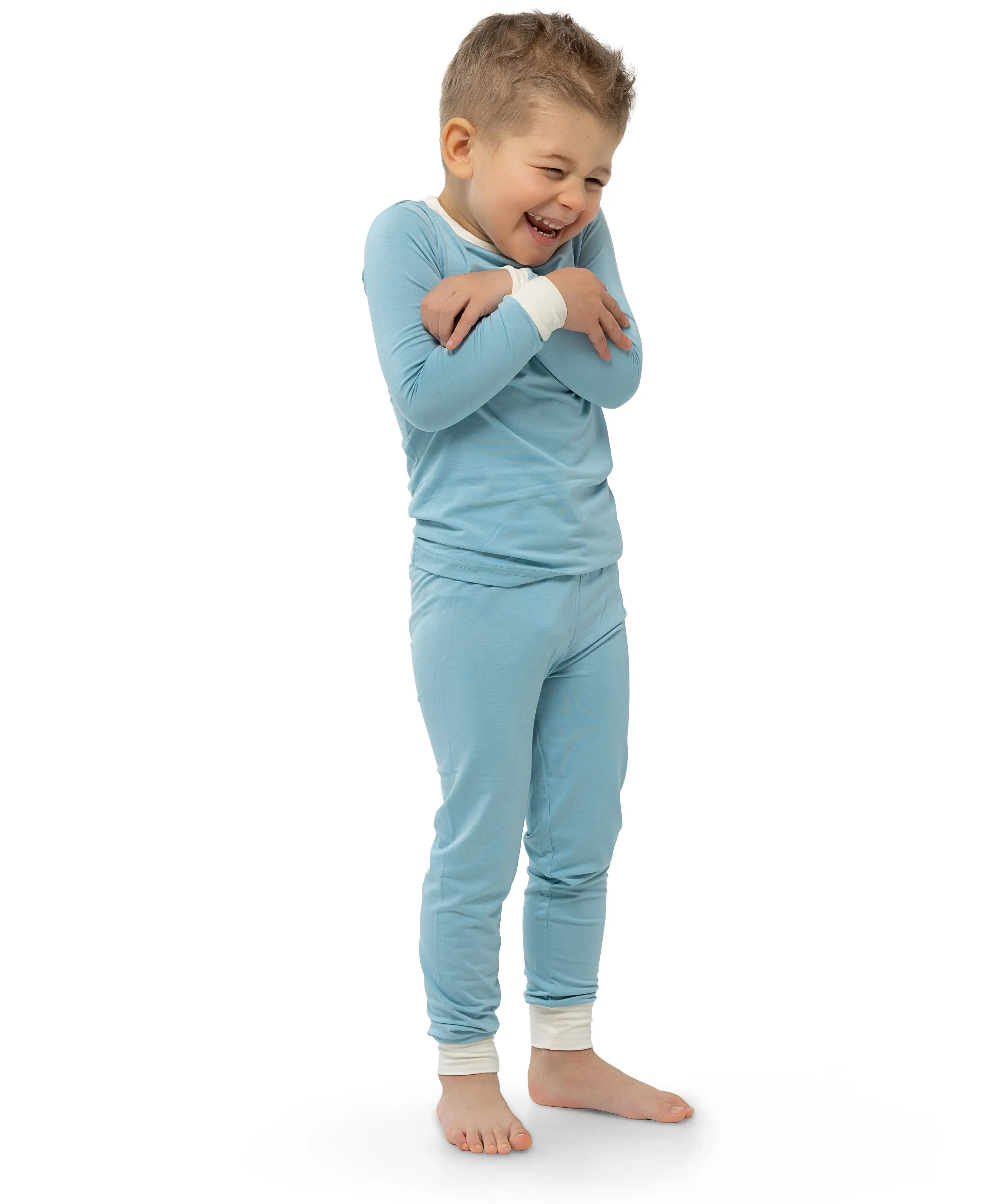 Soft Bamboo Pajama Set for Toddlers and Kids (Blue)