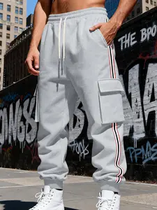 Men's Winter Heavyweight Fleece Warm Work Pants, High-Quality Drawstring Design, Vintage Loose Sweatpants, Outdoor Running Pants, Casual Sports Pants, Casual Fashion