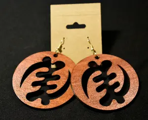 Gye Nyame (Adinkra) Round Earrings in two options cutout  or engraved