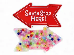 Santa Stop Here Picky Pad and Tray ORNAMENT- Satisfy Your Urge to Pick, Pop and Peel Stress-Free! Rectangle Coasters