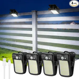 Clamp Solar Light, 60 LED Solar Motion Sensor Clamp Light 3 Modes, IP65 Waterproof Portable Clamp Light for Yard Fence