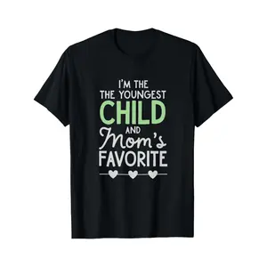 I'm the Youngest & Mom's Favorite' Shirt - Humorous Sibling Rivalry Tee - Perfect Gift for Spoiled Little Brothers/Sisters