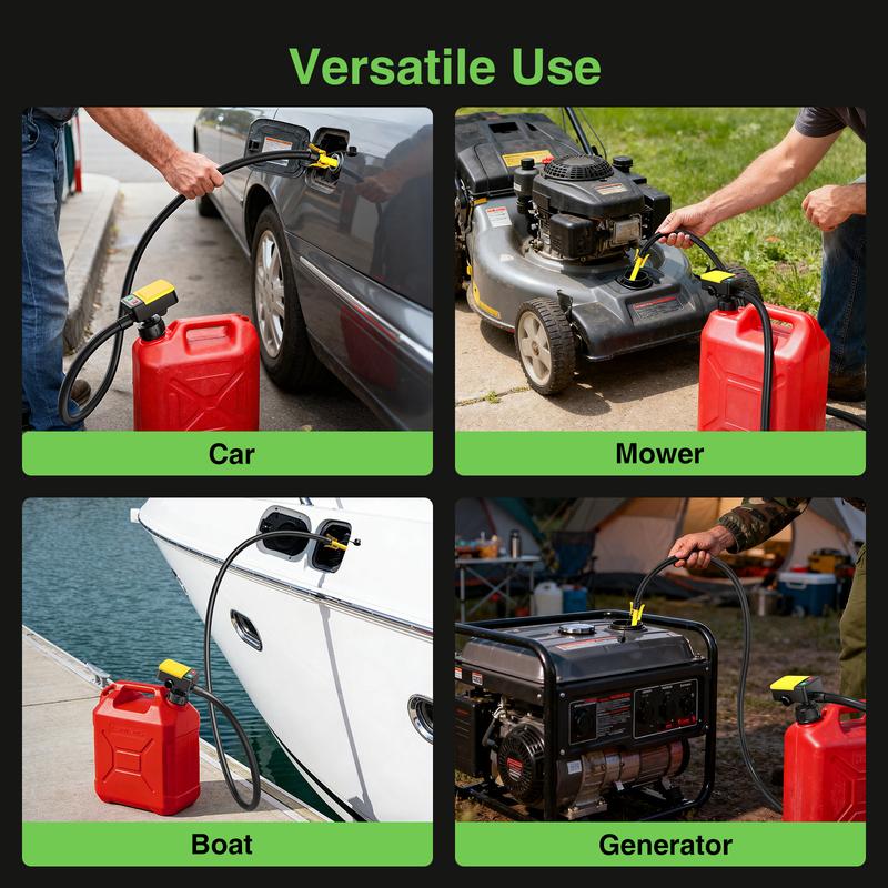 TaskStar Portable Fuel Transfer Pump 3.2 GPM- Auto-stop & Overfill Protection, Battery-Powered with 4 Adapters (Gas/Diesel/Oil/Water)