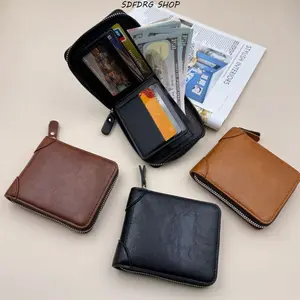 Father’s Day Gift – Men’s Short Wallet, Multifunctional Multi-Card Zipper Change Bag, Compact Slim Leather Wallet with Large Capacity for Daily Carry, Travel, Work & Outdoor Use
