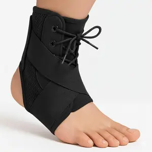 Ankle Brace lace up Stabilizers Adjustable Ankle Support for Sports Protect, Sprained Ankle, Ligament Damage, Injury Recovery (Large, Aluminium Strip (hard))