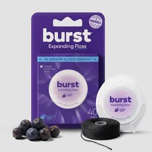 Juniper Berry Expanding Dental Floss - BURST Black Expanding, Stain-Absorbing, Woven Floss, Vegan, Paraben Free, Removes Plaque