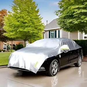1pc All-Weather Sedan Car Cover - Waterproof, Dustproof, UV & Snow Resistant with Sun Shade for Windshield and Roof Protection, 190t Polyester Material, Fits Most Cars, Trucks, SUVs, Vehicle Protection, Sleek Design, Durable Fabric Defense
