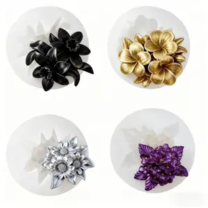 4pcs silicone flower molds - exquisite flower design, high-quality and reusable, suitable for jewelry making, soap wax art, home decoration - ideal gifts for Valentine's Day, Mother's Day, birthdays, handmade accessories and delicate craftsmanship creatio