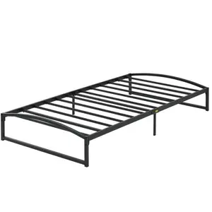 Garvee Queen Bed Frame 10 inch Black Metal Platform Low Profile Bed Frame No Box Spring Needed Low Bedframe Support Mattress Foundation with Steel Slats Base Beds Easy Assembly Noise Free-Queen Size