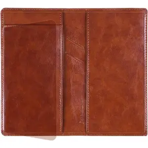 GNEGNI Leather Checkbook Cover with Built-in Divider Pen holder For Men Women Checkbook Holder Wallet RFID Blocking