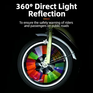 12 Piece Reflective Spoke Covers Wheel HUB Decoration Sticker Film for Night Cycling Motorcycles Off-Road Bikes