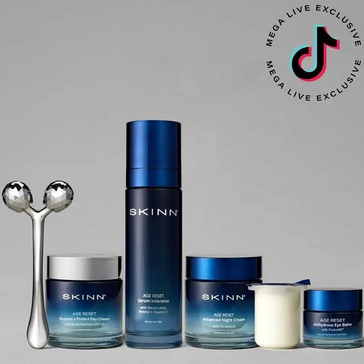 SKINN Cosmetics TikTok Exclusive Age Reset Set Advanced, Clinically Proven Skincare for Skin Repair and Visible Renewal