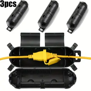 3pcs Outdoor Extension Cord Safety Covers, Waterproof Plug Protectors for Christmas Lights and Gardening Tools, Durable Protective Cases
